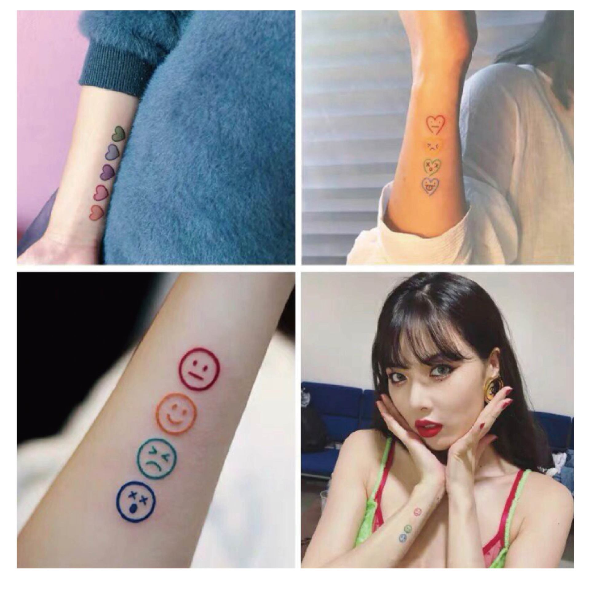 Complimentary sticker Jin Hyuna with smiley face love ins Wind wrist children's cute spot gift tattoo sticker