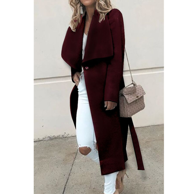 2020Ebay cross-border wish Europe and the United States loose autumn and winter long sleeve woolen coat woolen coat women