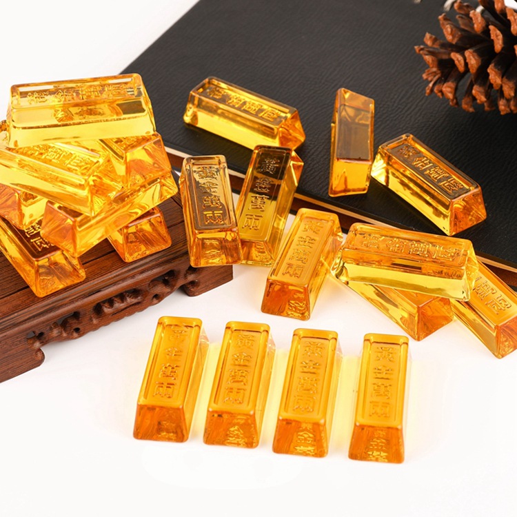A large number of spot wholesale yellow crystal gold bar gold brick gold bar crafts