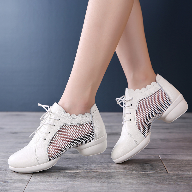 6618 Kanghua Dance Shoes Summer Mesh Leather Shoes for the Elderly Ghost Step Dance Shoes Modern Dance Square Dance Shoes Mother Shoes Women