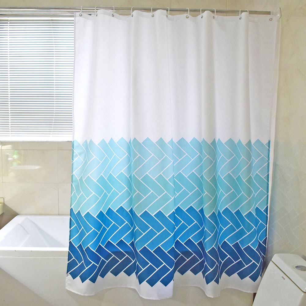 Spot wholesale waterproof mildew-proof polyester cloth shower curtain bathroom partition curtain send Hook