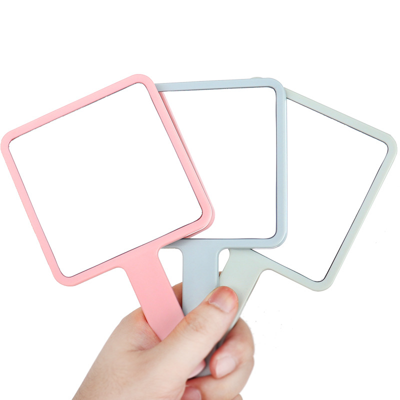 Handle mirror factory direct square handheld mirror portable beauty makeup mirror printed LOGO Beauty Mirror advertising mirror