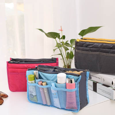 Acted Portable Double Zipper Bag Multi-functional Toiletries Organizer Storage Bag Cosmetics Storage Bag