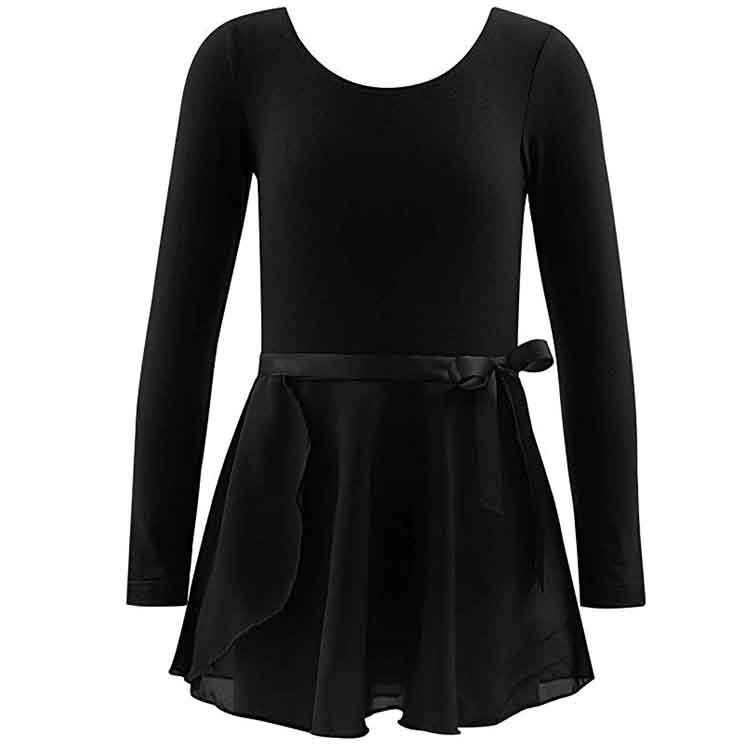 Factory wholesale children's dance clothes spring and summer long-sleeved cotton practice clothes girls' ballet jumpsuit two-piece suit