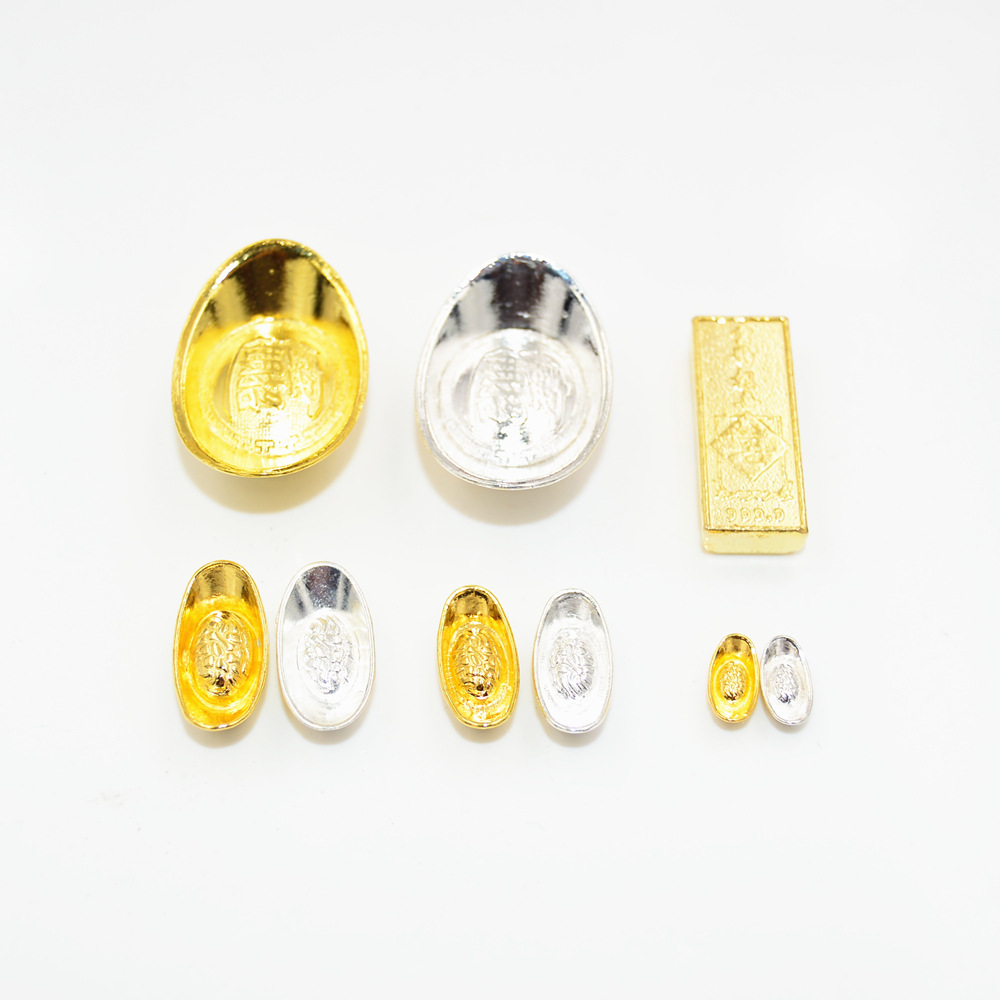 Alloy small Silver Ingot Silver Ingot drop glue diy silver ingot alloy ingot feng shui crafts manufacturers wholesale