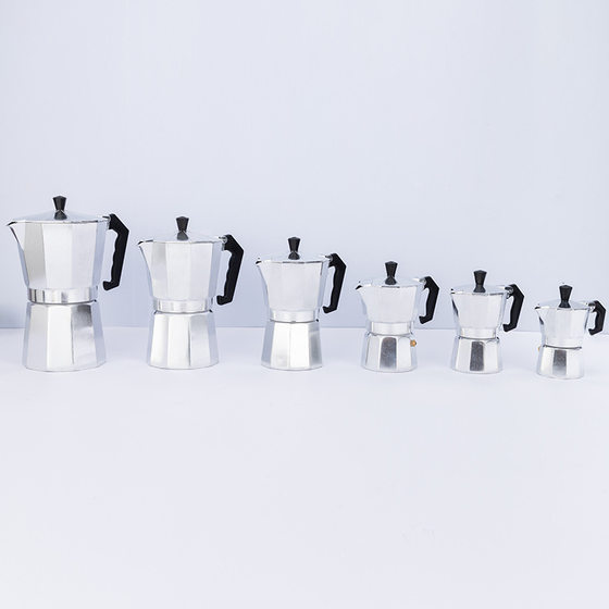 Cross-border explosions Italian aluminum mocha pot European coffee appliance octagonal mocha coffee pot spot wholesale
