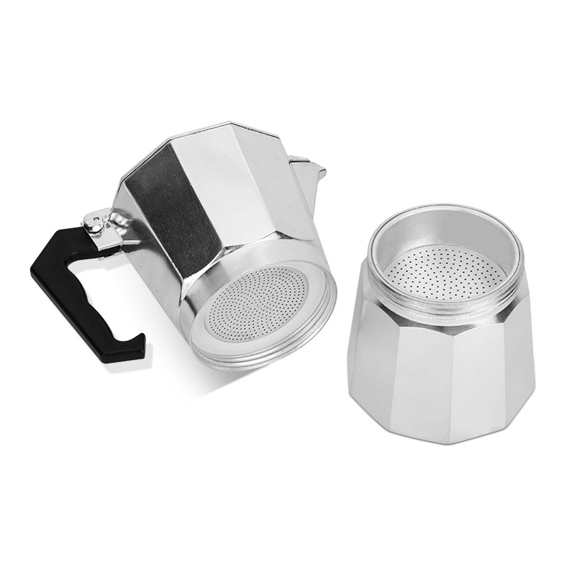 Cross-border explosions Italian aluminum mocha pot European coffee appliance octagonal mocha coffee pot spot wholesale