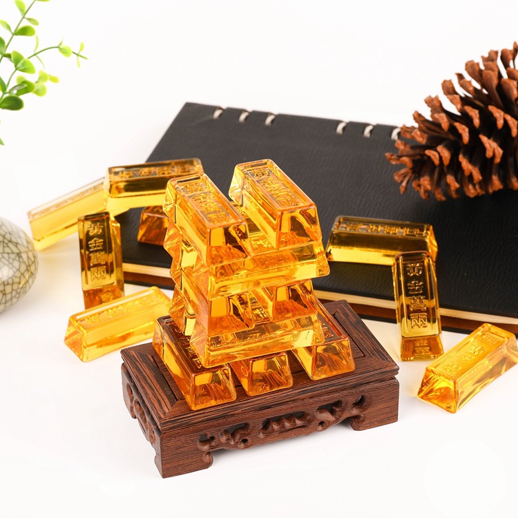 A large number of spot wholesale yellow crystal gold bar gold brick gold bar crafts