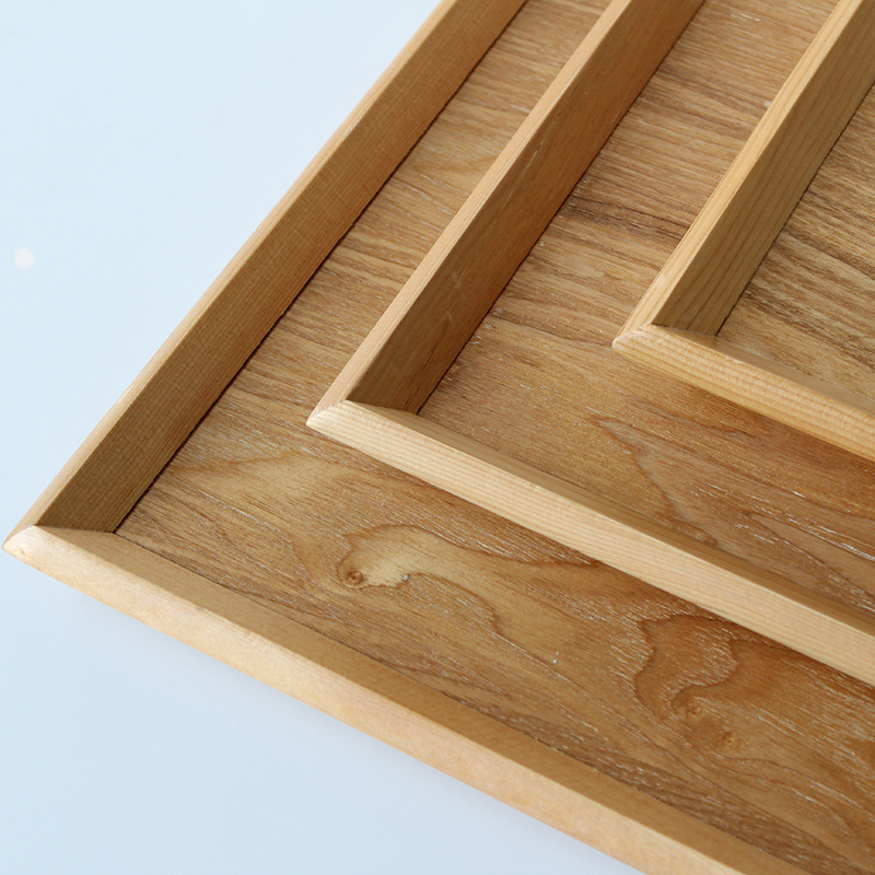 Wooden Tray Rectangular Plate Wooden Plate Tableware Hotel Solid Wood Bread Plate Wooden Plate Tea Cup Tray Wood
