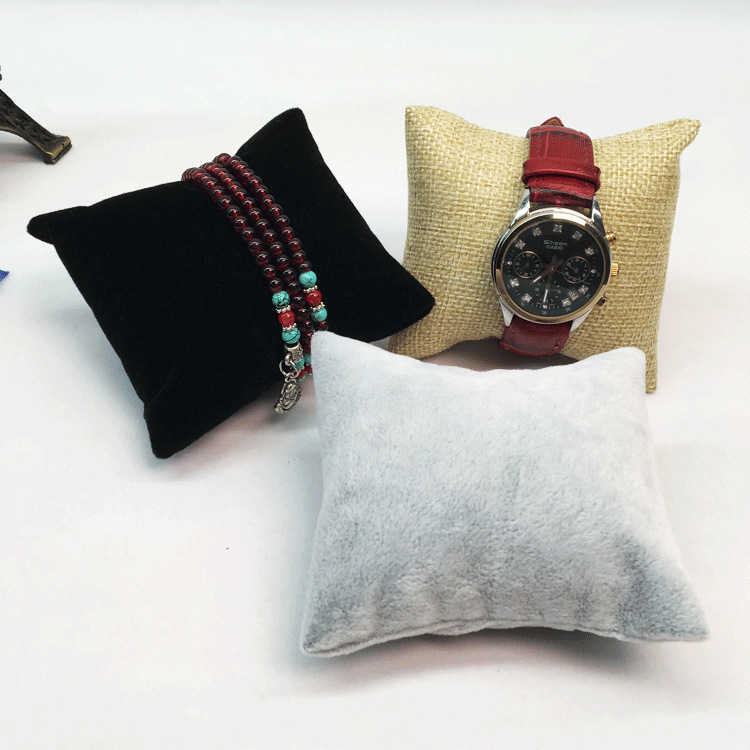 Ice velvet watch box watch small pillow flannel spot bracelet watch display stand jewelry props wholesale