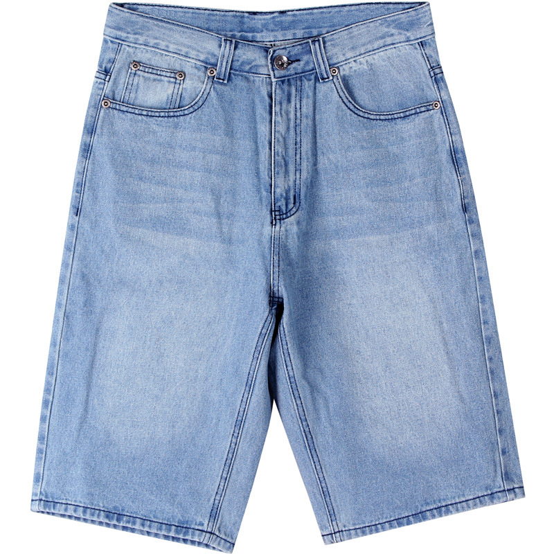 European and American Hip-Hop Jeans Men's Fashion Shorts Loose Capri Pants Plus Large Size Mid-Size Pants Skateboard Pants for Summer