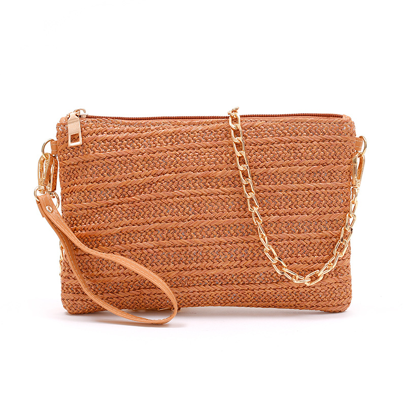 Summer New Style Straw Bag Women's 2023 Women's Straw Crossbody Bag Casual Women's Chain Beach Bag Handbag Women's