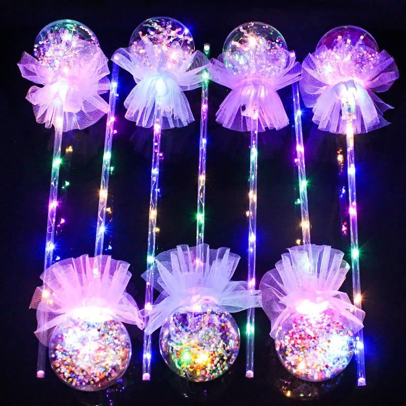 New Style Stall Luminous Wave Ball Magic Stick Flash Handheld Wave Ball Fairy Glow Stick Night Market Children's Toys