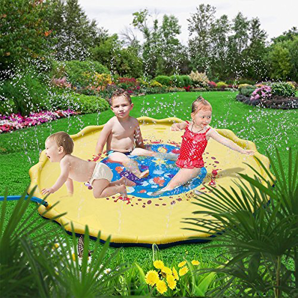 ПВХ новый коврик для распыления воды с животными круглый детский игровой коврик для игры в воду с алфавитом открытый детский коврик для газона