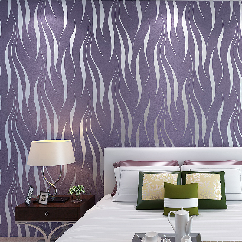 Simple Fashion Atmospheric Wave Stripe Gray Series TV Background Wallpaper Modern Living Room Sofa Non-woven Wallpaper