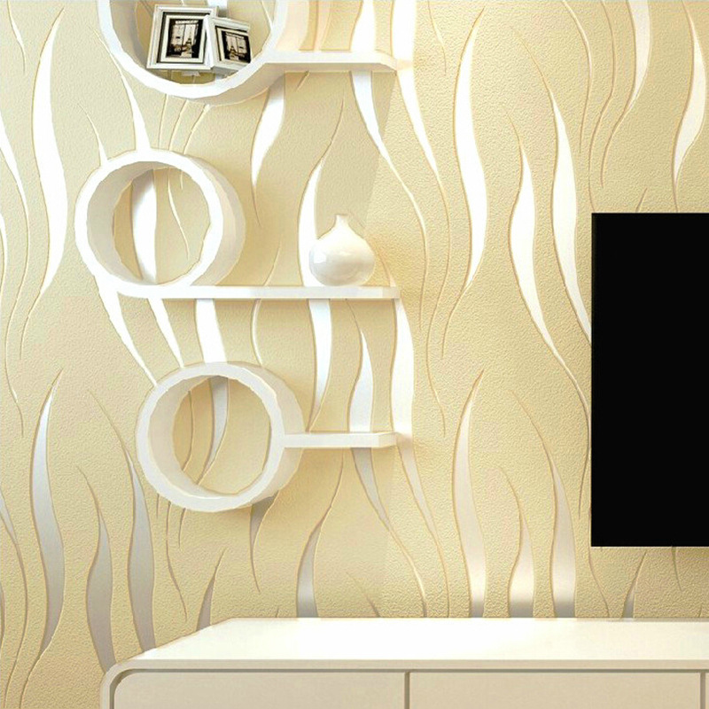 Simple Fashion Atmospheric Wave Stripe Gray Series TV Background Wallpaper Modern Living Room Sofa Non-woven Wallpaper