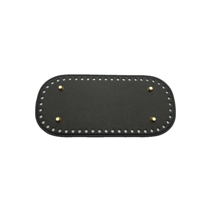 Hao Meng hardware wholesale diy hand woven bag accessories pu cross pattern 22*10cm oval bag bottom