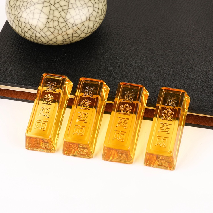 A large number of spot wholesale yellow crystal gold bar gold brick gold bar crafts