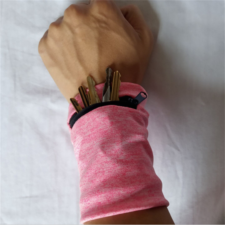 Sports Outdoor Wrist Bag Change Key Bag Summer Breathable Fabric Sweat Wrist Bag