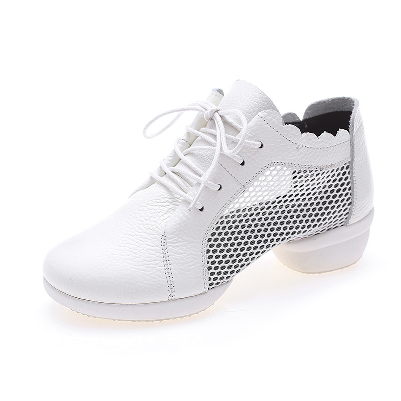6618 Kanghua Dance Shoes Summer Mesh Leather Shoes for the Elderly Ghost Step Dance Shoes Modern Dance Square Dance Shoes Mother Shoes Women