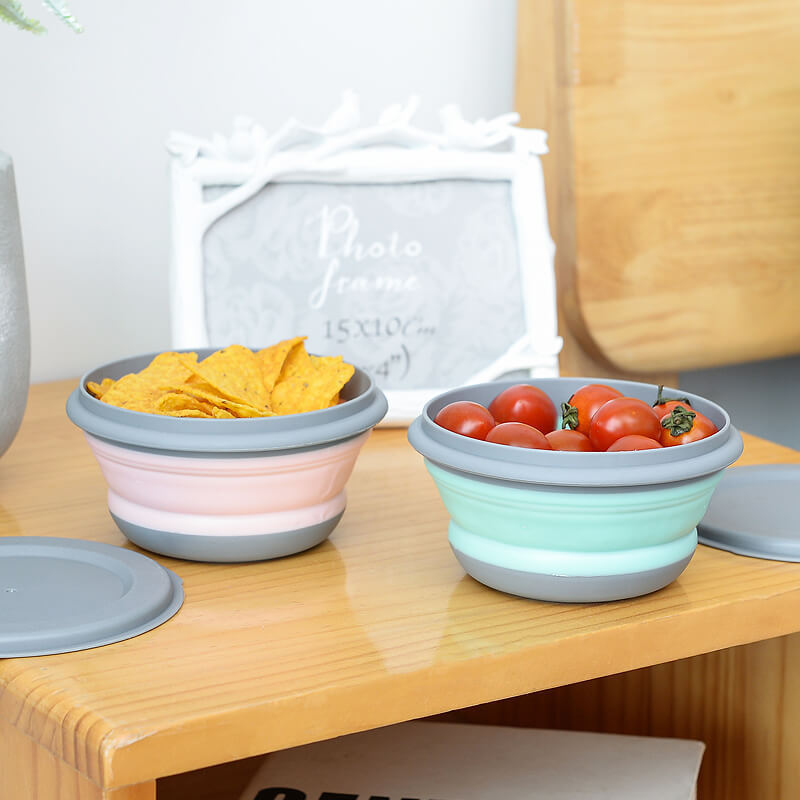 Folding Bowl Pet Bowl Lunch Box Dish suit Portable Outdoor Supplies Picnic Cooking Box Package Tableware Fresh-keeping Box