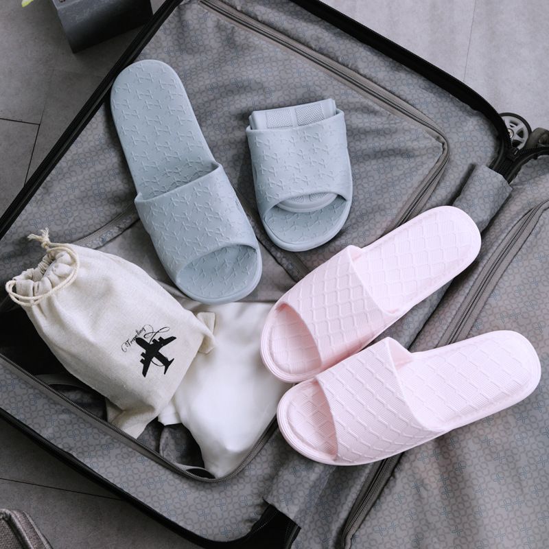 Spring and summer with sack portable folding home travel EVA non-slip bathroom couple hotel bath slippers
