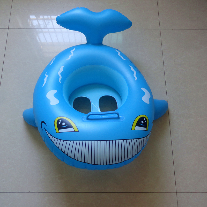 Wholesale shark boat swimming ring children's seat inflatable with handle baby swimming ring animal seat swimming ring