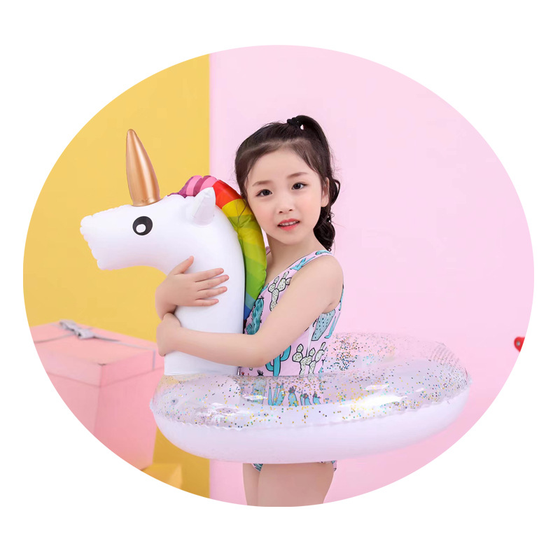 Inflatable Children's Swimming Ring Cyber Celebrous Sequins Unicorn Swimming Ring 70 Sequins Firebird Swimming Ring Children's Floating Ring