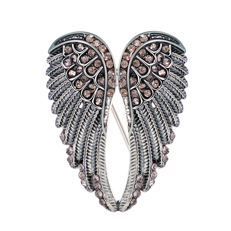 2022 Esiya New Fashion Cute Diamond Angel Wings Men's and Women's Brooch Coat Accessories Trendy Corsage