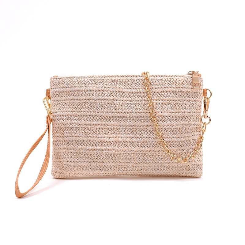 Summer New Style Straw Bag Women's 2023 Women's Straw Crossbody Bag Casual Women's Chain Beach Bag Handbag Women's
