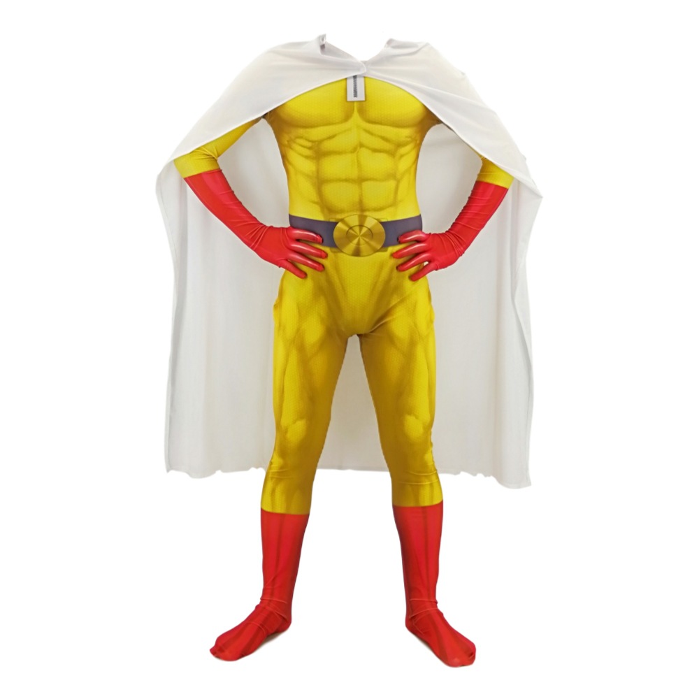 Superhero Costume from One Punch Man Anime, Japanese Anime Costume, Children's Cosplay Clothing, Halloween Tight Suit, Performance Costume