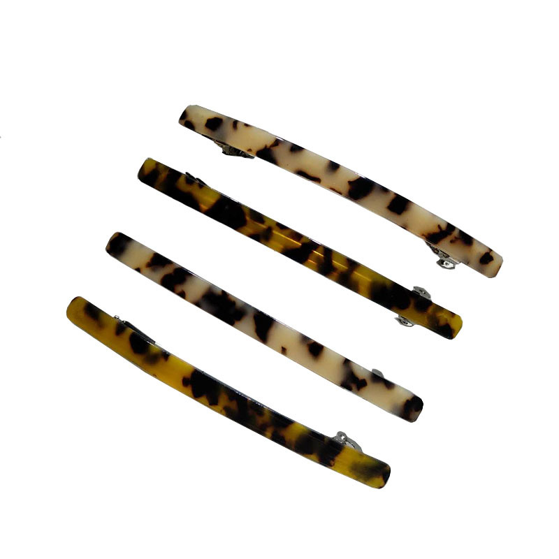 Korean-style Adult Headwear Simple Leopard-print ponytail Hairpin Top Clip All-match Elegant Large One-word Spring Clip Horizontal Clip
