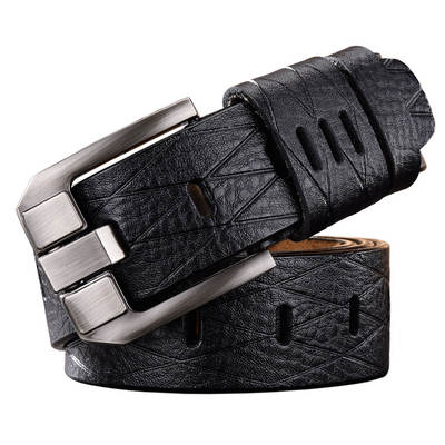 AliExpress Crocodile Belt Men's Vintage Wide Pin Buckle All-match Genuine Leather Men's Belt Men's Spot Direct Supply