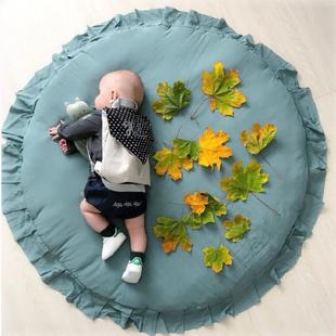 INS Round Solid Color Lace Game Mat Climbing Mat Baby Room Carpet Climbing Mat Children's Room Decorative Blanket