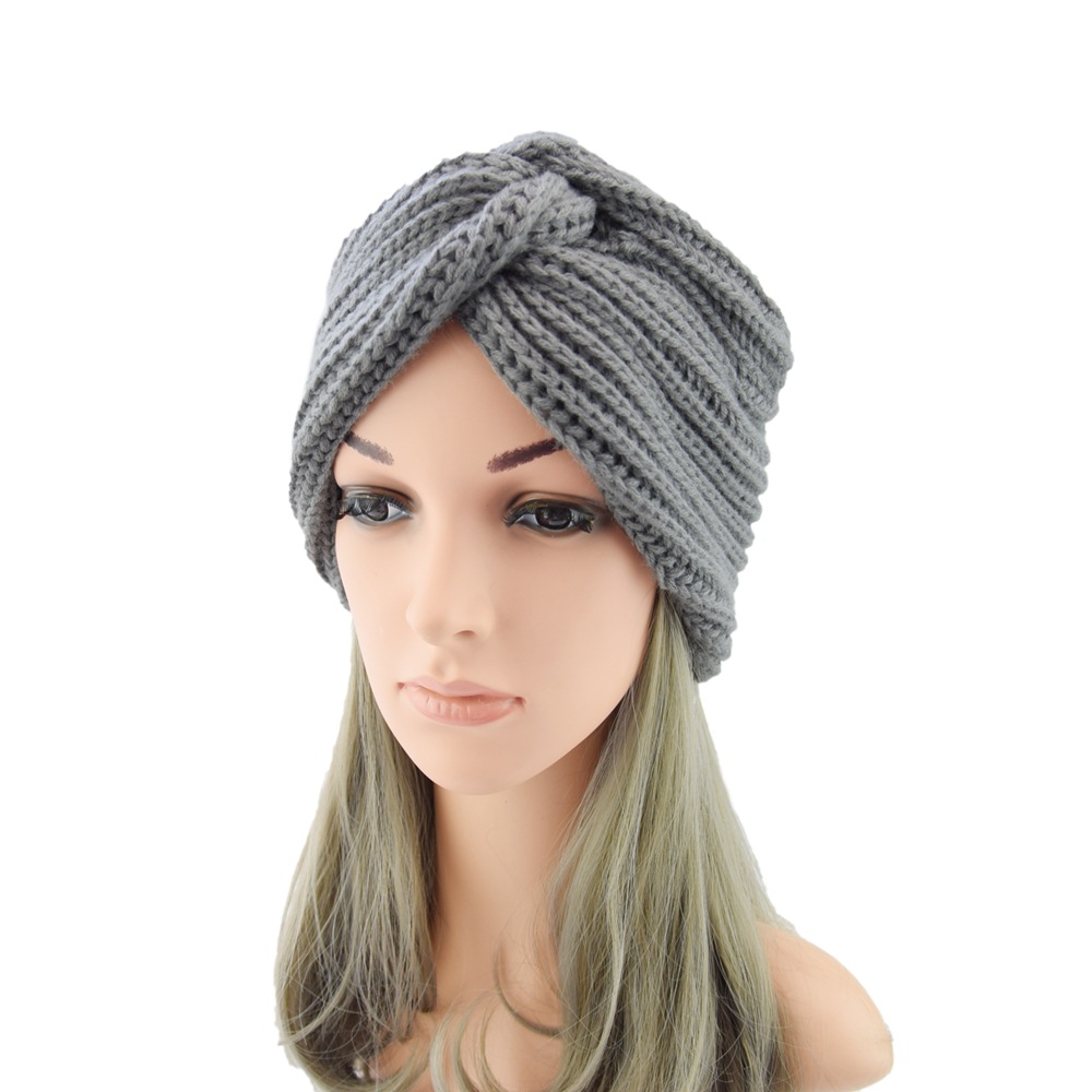European and American Imitation Cashmere Cross Indian Hat Muslim Hat Wool Knitted Hat Pullover Hat Bohemian Baotou Hat