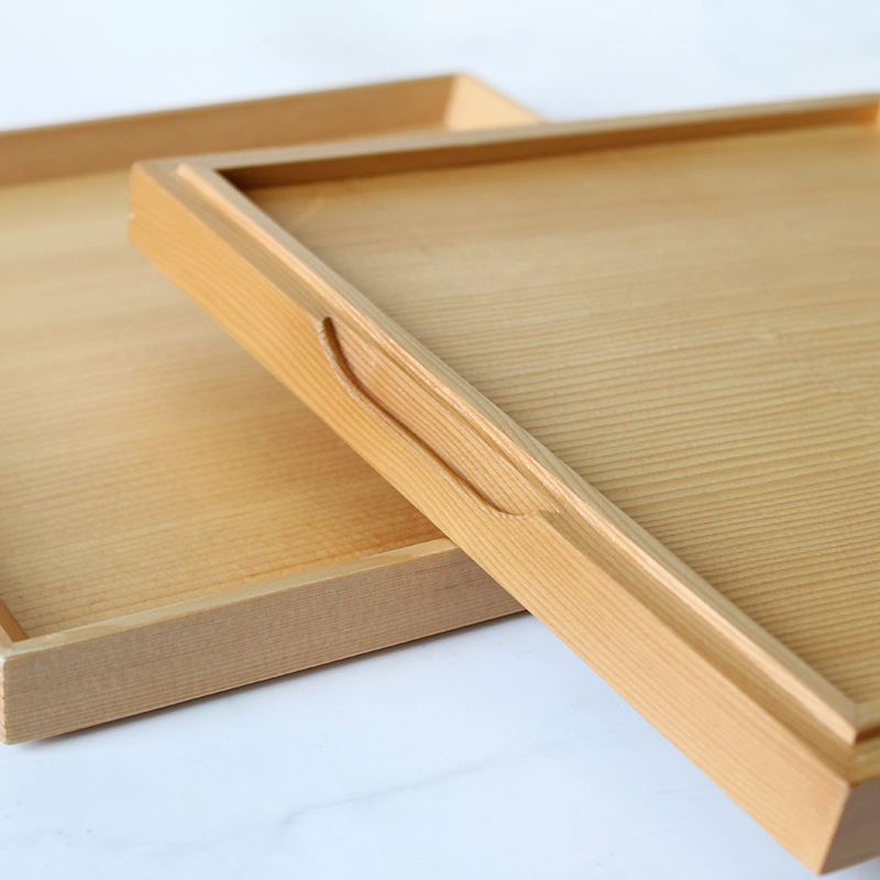 Wooden Tray Rectangular Plate Wooden Plate Tableware Hotel Solid Wood Bread Plate Wooden Plate Tea Cup Tray Wood