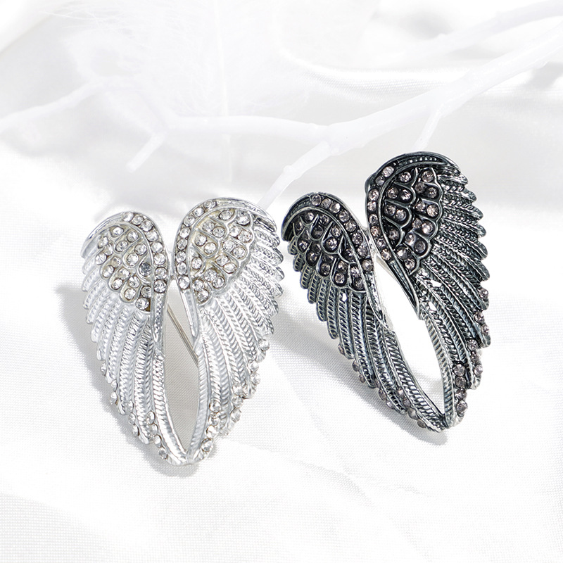 2022 Esiya New Fashion Cute Diamond Angel Wings Men's and Women's Brooch Coat Accessories Trendy Corsage