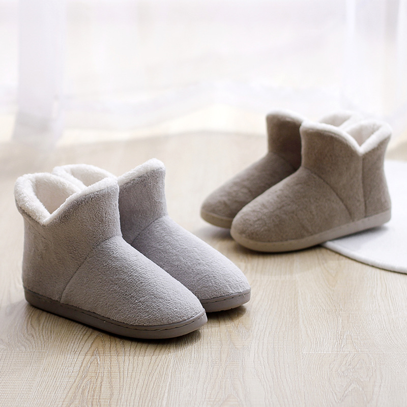 Lidani cotton slippers women's winter moon shoes bag heel warm fleece-lined thick-soled indoor couples plush men's cotton shoes