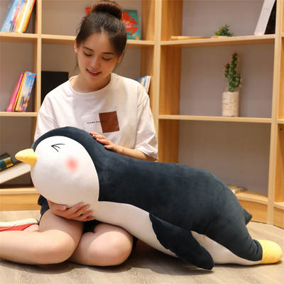 Soft adorable posture penguin doll Aquarium animal plush toy cloth doll sleeping long pillow wholesale