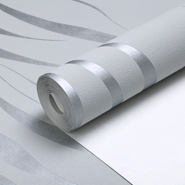 Simple Fashion Atmospheric Wave Stripe Gray Series TV Background Wallpaper Modern Living Room Sofa Non-woven Wallpaper
