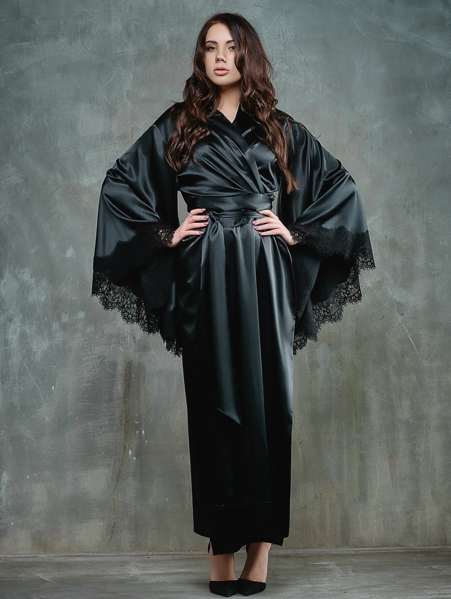 785 European and American Foreign Trade Large Size Sex Underwear Color Silk Home Hair Bathrobe Amazon