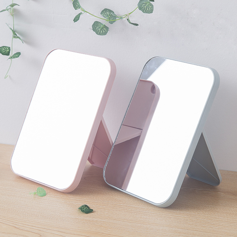 HD makeup mirror desktop simple dressing mirror square Princess Mirror simple folding portable makeup mirror