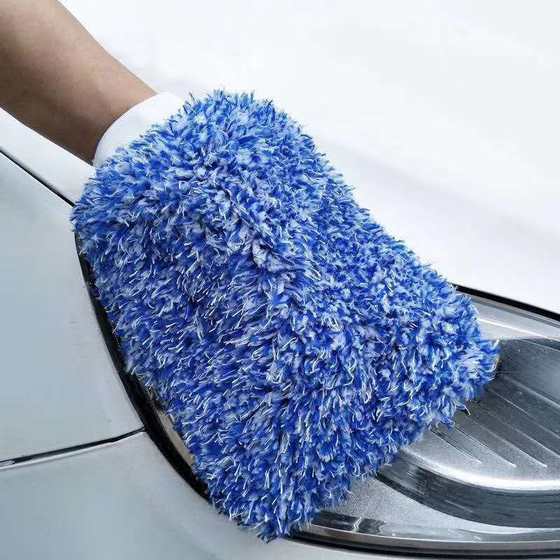Production Color long wool coral fleece car cleaning gloves microfiber car washing gloves easy cleaning car washing gloves