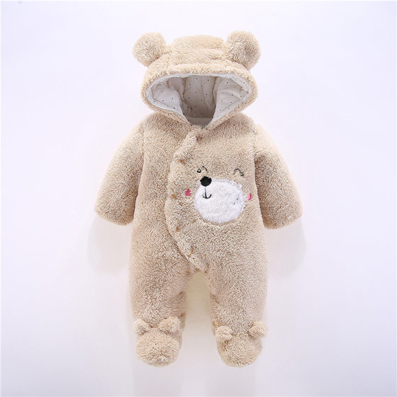 Baby jumpsuit thickened autumn and winter clothes 0 for boys and girls baby ha clothes 1 for newborn autumn clothes winter cotton-padded clothes climbing clothes