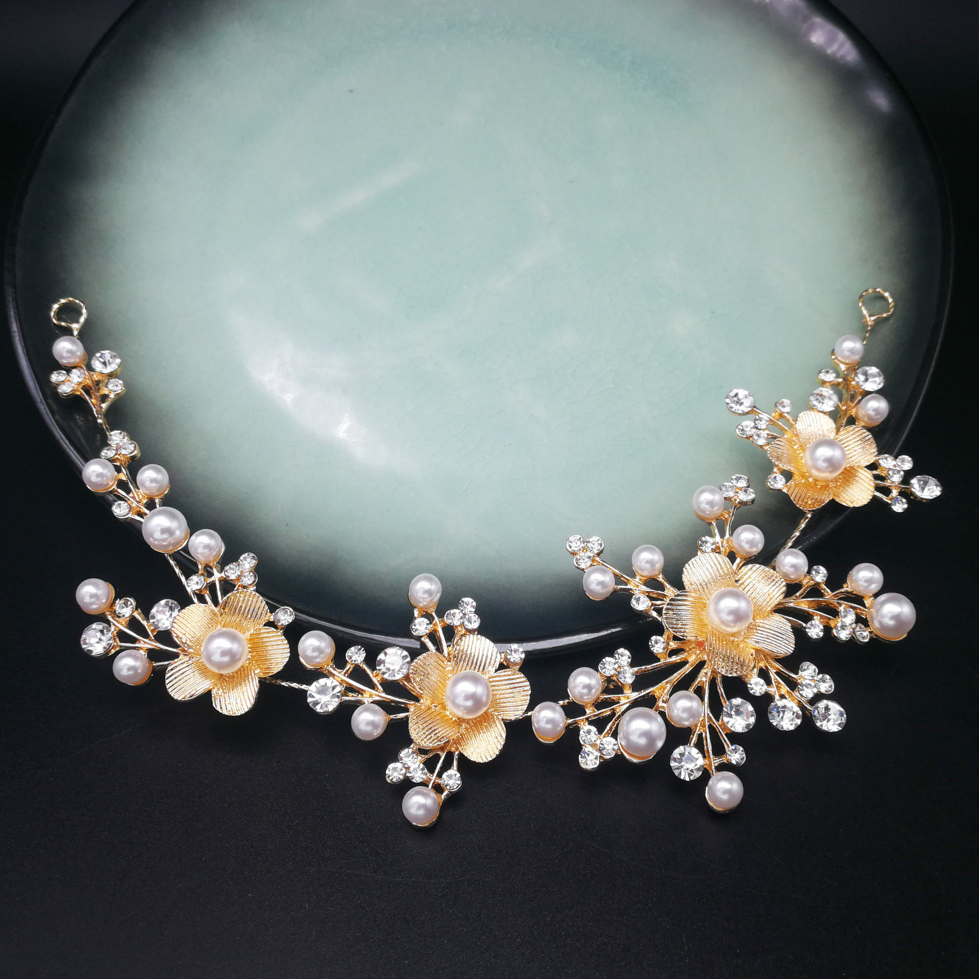 Bride headdress Korean wedding dress alloy soft chain wedding hair accessories flower butterfly hair band wholesale