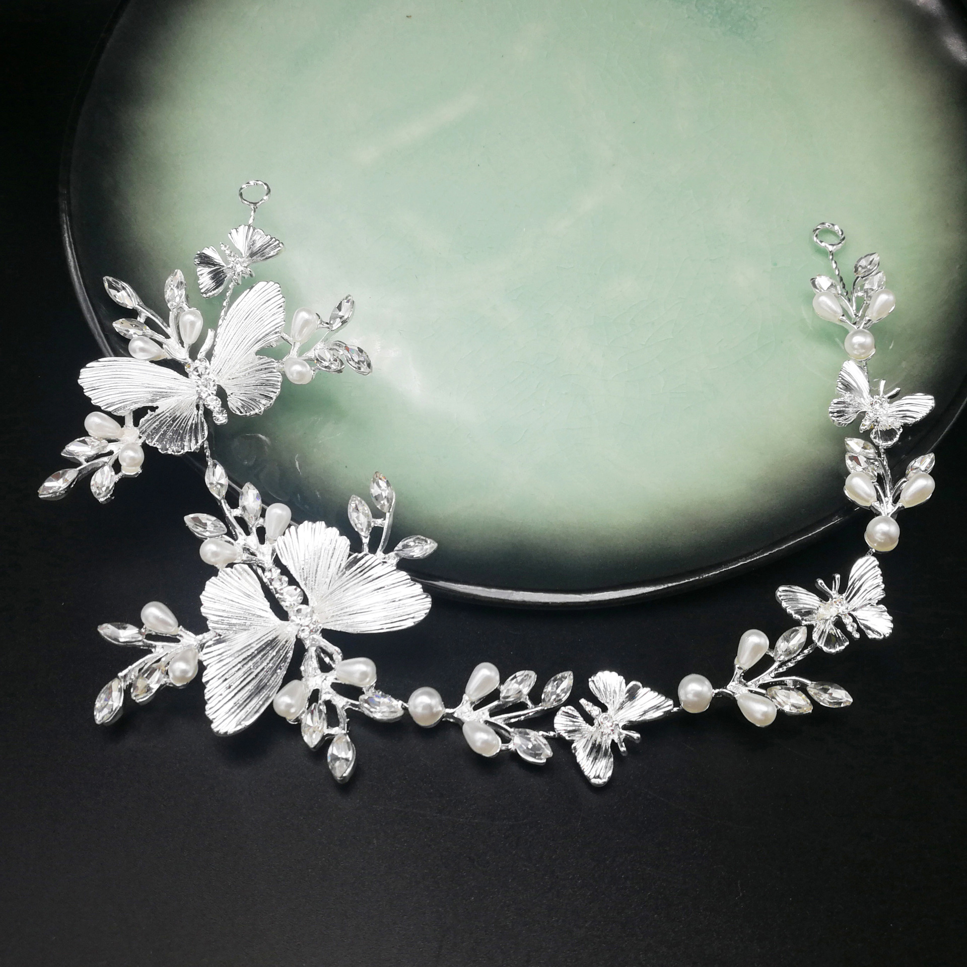 Bride headdress Korean wedding dress alloy soft chain wedding hair accessories flower butterfly hair band wholesale