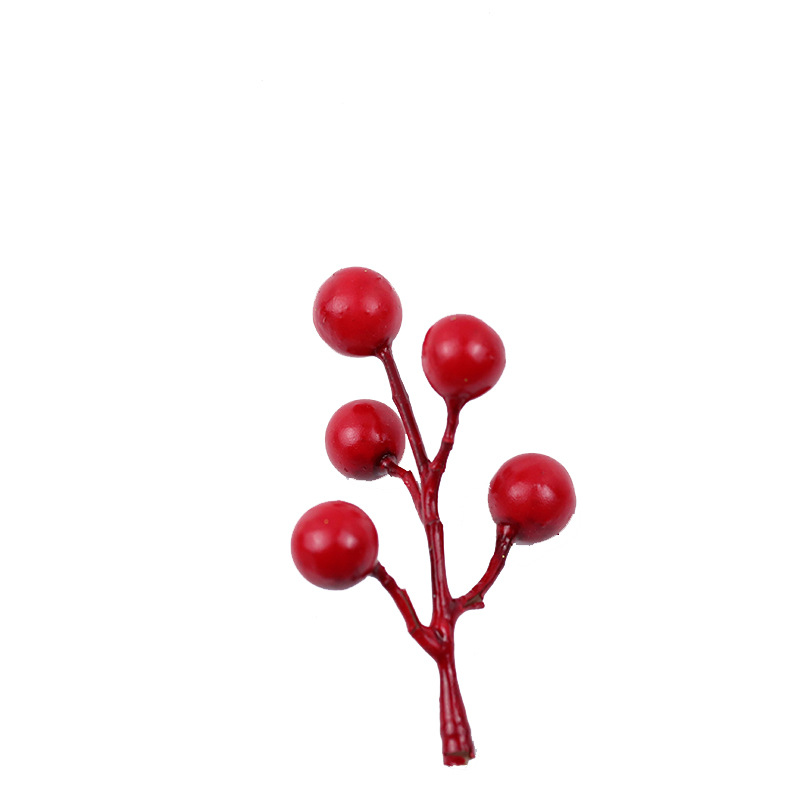 Christmas simulation red fruit 7 berry branches wholesale small red fruit branches Christmas tree decoration supplies shooting props