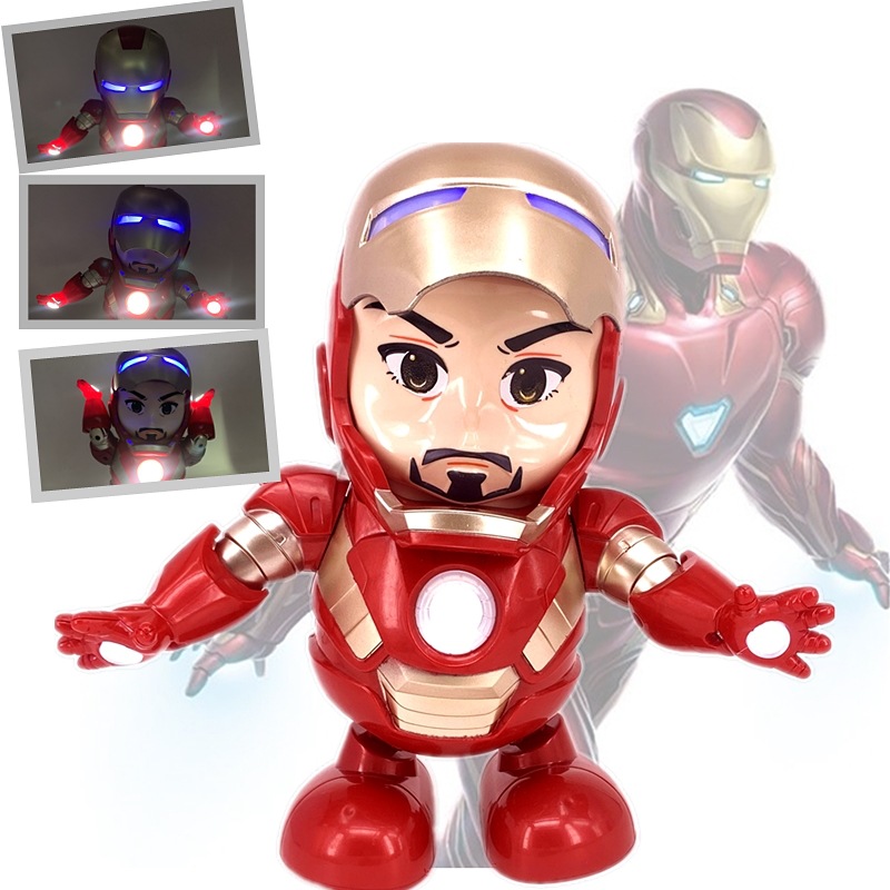Spot tremolo with flip electric light music Iron Man Dancing Machine children's toys