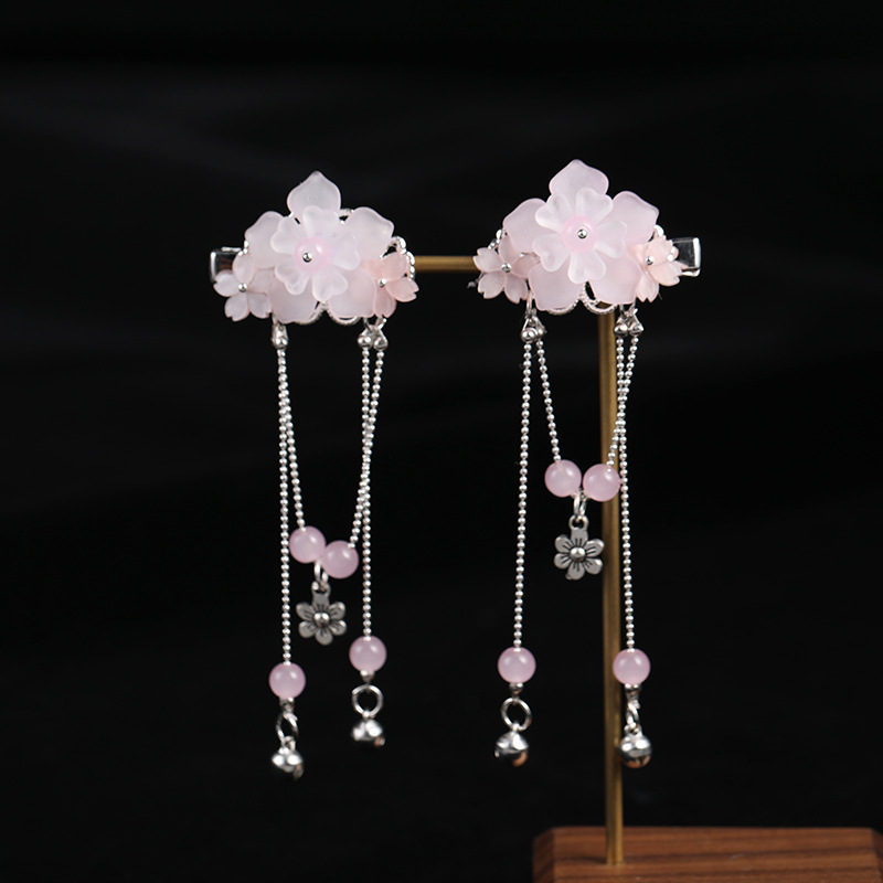 Falling Sakura Ancient Clothing Headwear Hanfu Fresh Hand-made Hair Accessories Han Elements Antique Walking Hanfu Women's GF099
