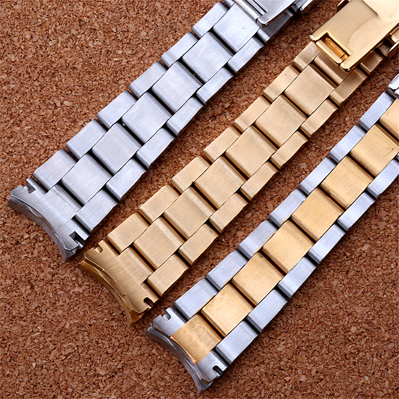 Water Ghost series special stainless steel strap three beads diving Labor combination safety buckle solid watch strap 20 21m